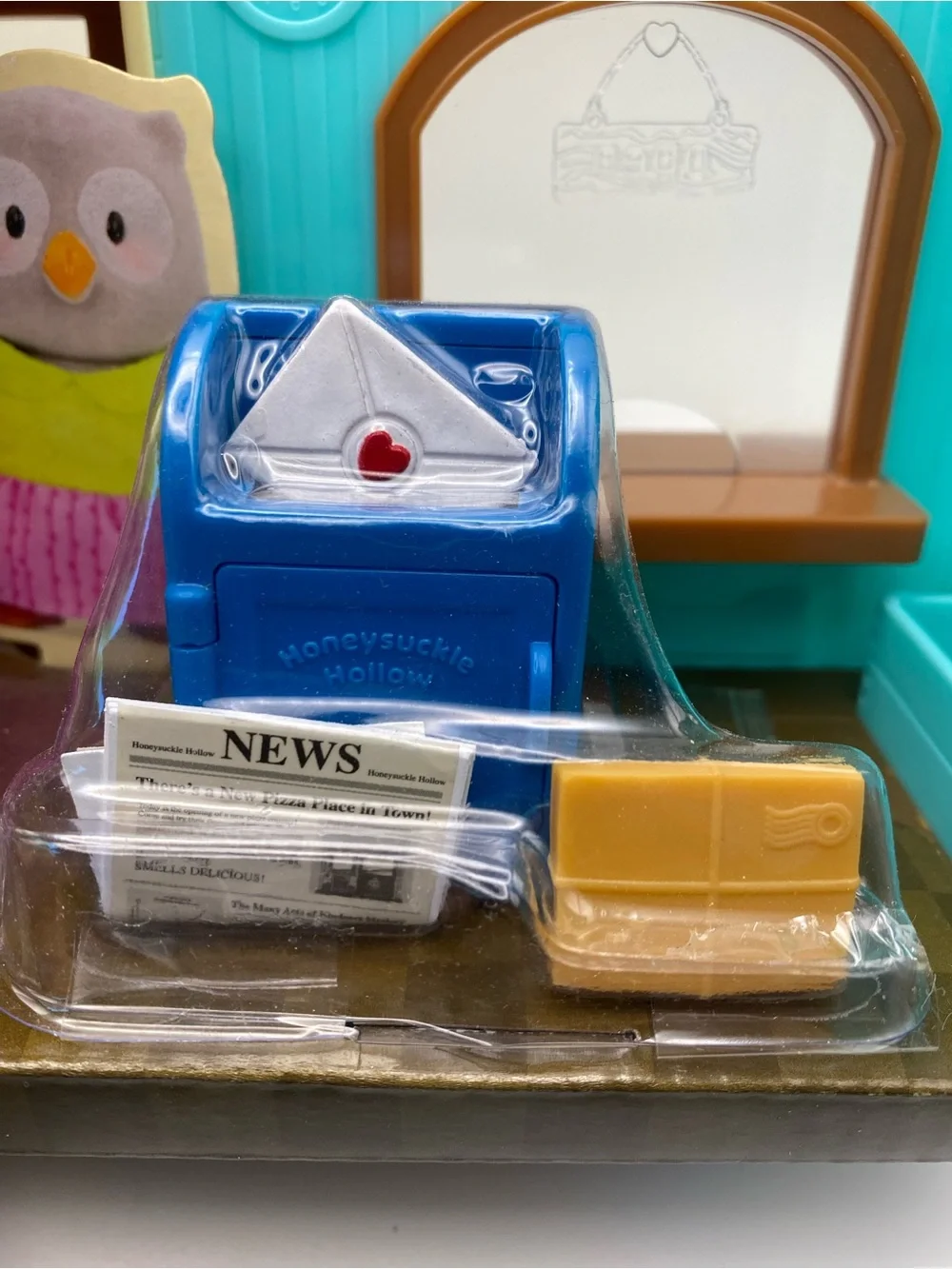 Li'l Woodzeez Post'n Pizza Shop Playset — Green & Pink